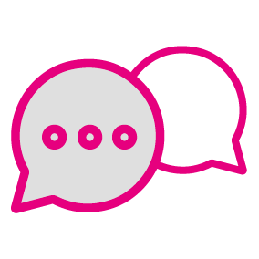 pinkes Icon Kommunikation
